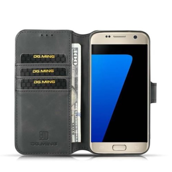 Galaxy S7 Fodral SM-G930F, Plånboksfodral i Läder med 3 Kortfack