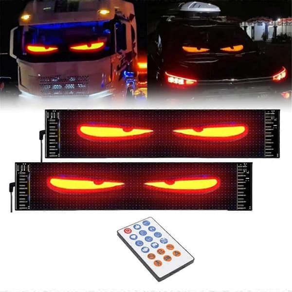 [LCS]2PCS LED Ögon Vindruta Lastbil Bil Display Skärm Panel LED Lysande Skylt LED Glödande Ögon för Vindrute Glas As Shown