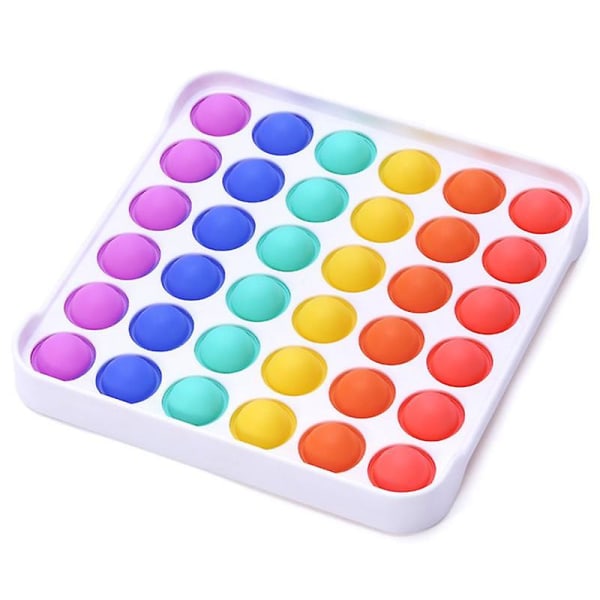 Fyrkantig Form Tryck Bubbla Enkel Dimpel Fidget Leksak Multicolor