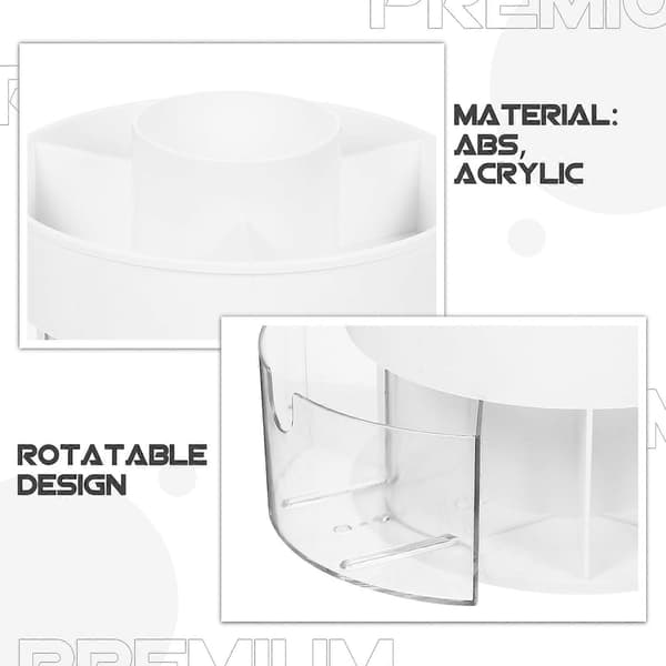 Gennemsigtig Roterbar Penneholder Makeuppensel Organizer til Skrivebordsopbevaring