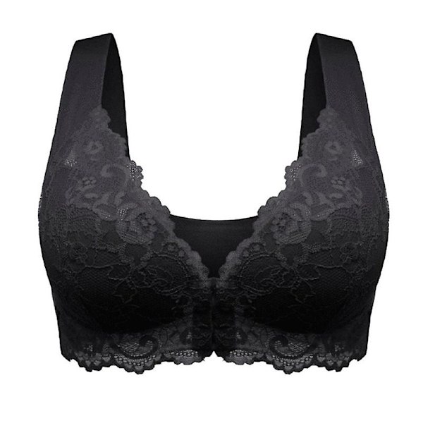 Naisten pehmeät, erittäin hengittävät Zero Bunden -rintaliivit, langattomat push-up -rintaliivit, jotka estävät roikkumista Black 4XL