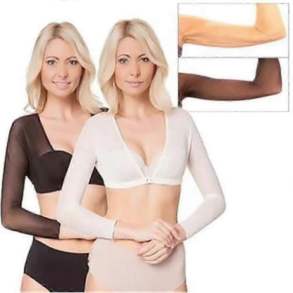 [LCS]Sömlös armformare kort beskuren navelmesh-kofta plus size armformare Black L