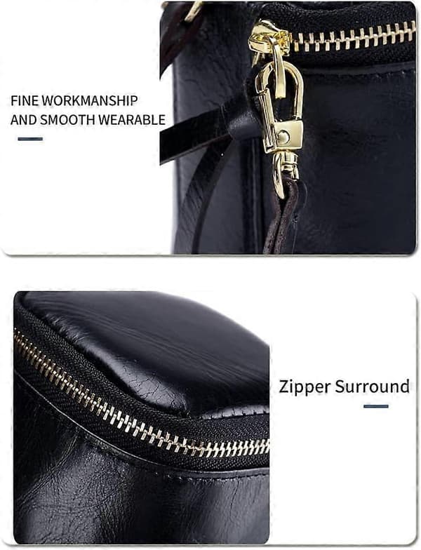 [LCS] Bilnøglepose, Nøgleorganizer i ægte læder, pung med stor kapacitet, bilnøglefob-etui med makeupspejl til nøgler og mønter, sort Pink