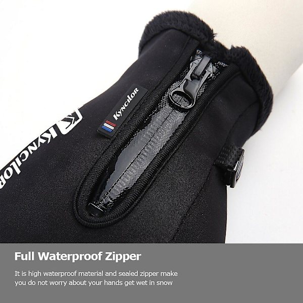 Vinter Termiske Fleece Touchscreen Handsker Bløde Fleece Handsker Koldt Vejr Til Cykling Vandring Camping Ski Grey M