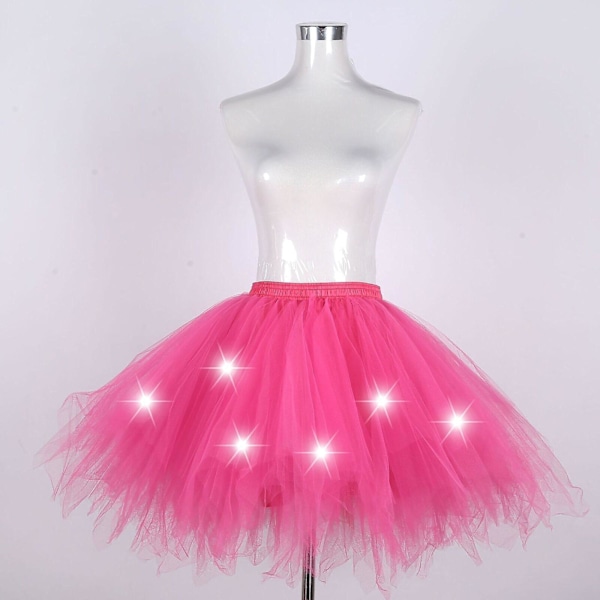 Tutu-paita polttareihin, balettihame, tyllihame, 4 kerrosta ruusunpunainen XL Rose  Red