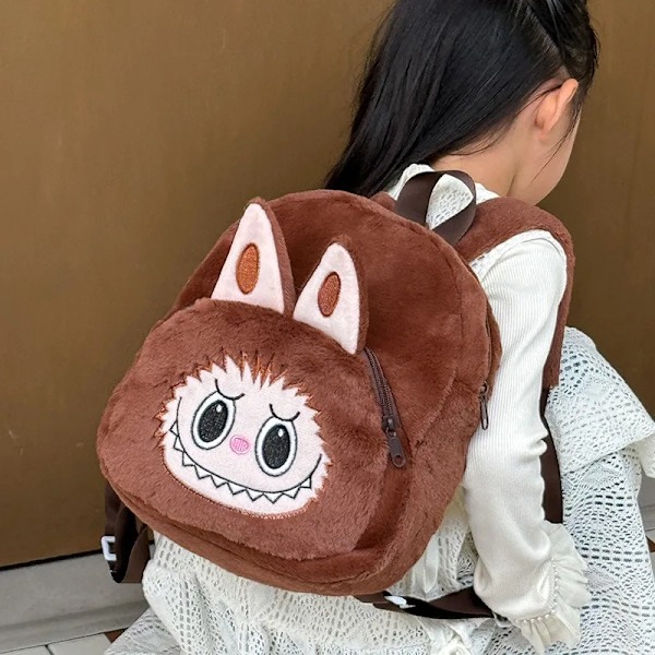 Barnryggsäck Skolväska Kawaii Plyschleksak Ryggsäck Söt Tecknad Ryggsäck Exploderad Småbarnsväska(FMY) Red