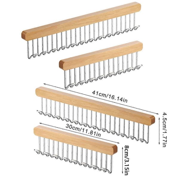 Robust træbøjle med flere kroge til camisoles og stroptoppe - Skabsorganisator 12 hooks right pull