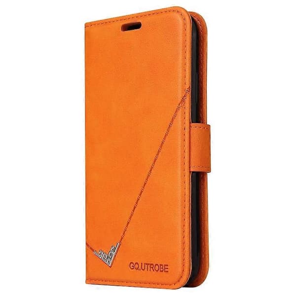 GQUTROBE Rätvinkligt Läderfodral för Huawei P20 Pro Orange