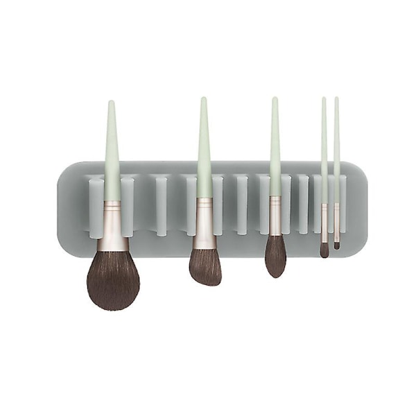 Silikon Sminkekostholder Veggmontert Myk Holdbar Gjenbrukbar Praktisk Enkel Bruk Egnet For Gray