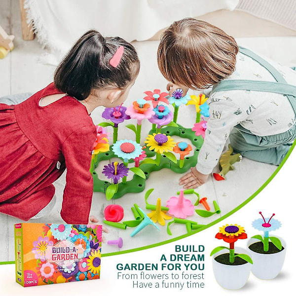 DIY Blommor Trädgård Byggleksaker 52 Delar & 109 Delar För Barn - Fantastiska Gåvor 109PCS