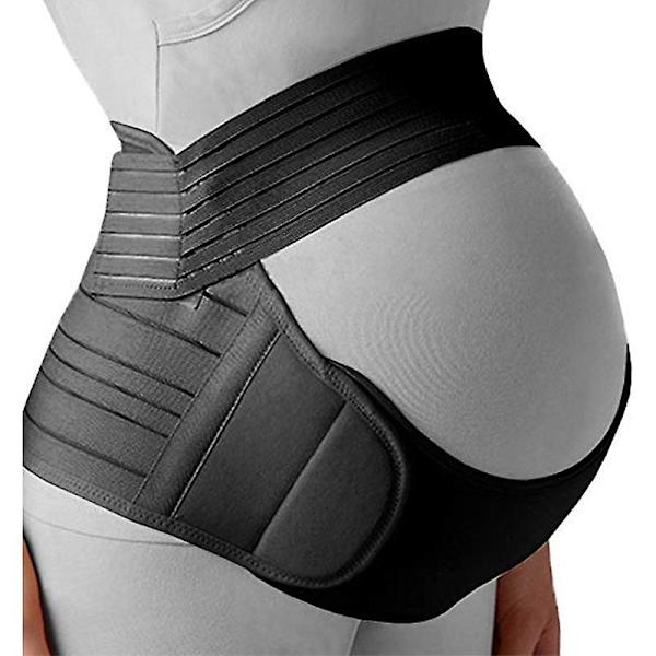 Gravidbälte för gravida kvinnor, mammabälte, magbälte, midjevård, magstöd, magband, ryggstöd, skydd, gravidkläder Black Xxl