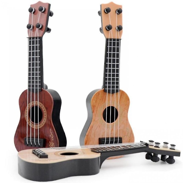 Ukulele barns mini fyrsträngad gitarrmusik upplysningsinstrument beige