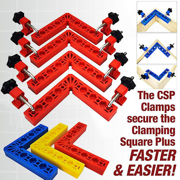Clamping Squares Plus & Csp Clamps Set 90 Graders Positioneringsvinklar Träbearbetning Snickarverktyg För Red Two