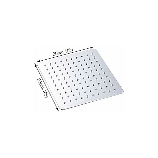 [LCS] 25 cm fast brusehoved, fast diffusor brusehoved i krom 304 rustfrit stål, badeværelsestilbehør KLB