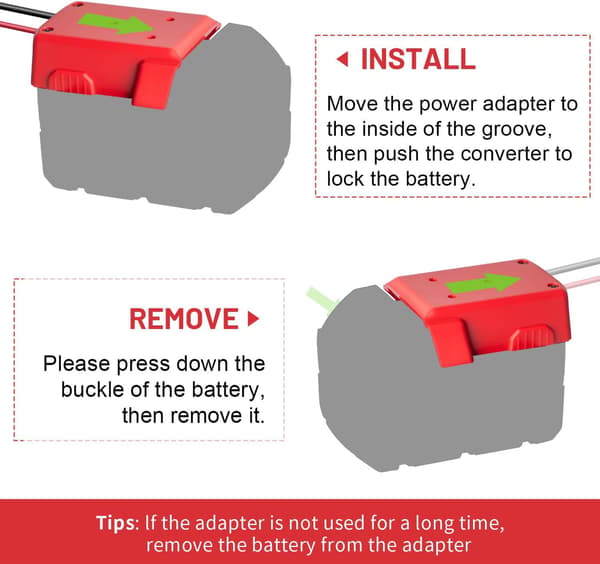 2-pack Power Wheel-adapter för Milwaukee M18-batteriadapter 18V med säkringar och trådterminal Med strömbrytare
