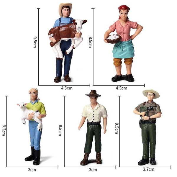 1:25 Farm mänsklig figur arbetare bonde actionfigur pvc människor m 13pcs