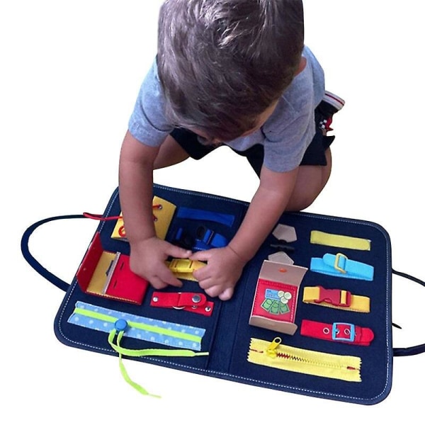 Montessorileksaker för barn Baby Busy Board Spänne Training Essential E