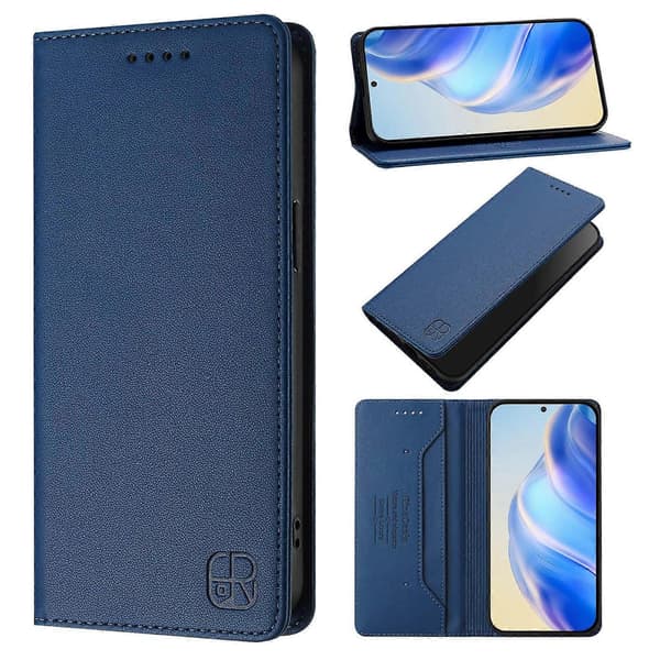 [LCS] For Google Pixel 10a Lærveske RINACASIS RC01 Telefondeksel med RFID-blokkerende lommebokstativ