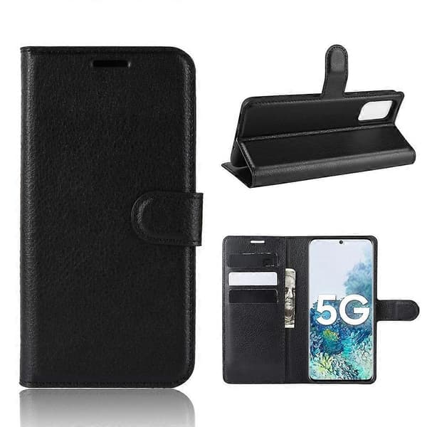 Magnetisk læder Litchi Skin Cover til Samsung Galaxy S20 FE 4G FE 5G S20 Lite S20 FE 2022 - Multicolor Black