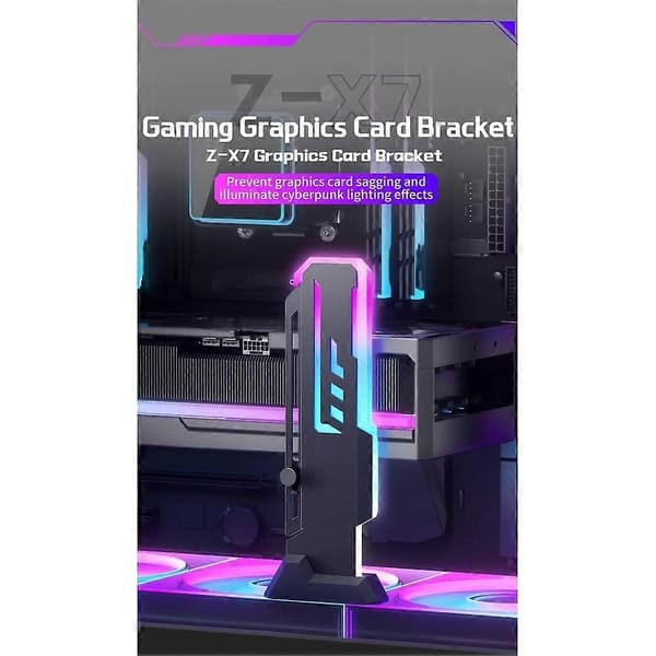 ARGB Lighting Sync Lodret Grafikkortbeslag GPU-holder med magnetisk base til gaming- og videokort