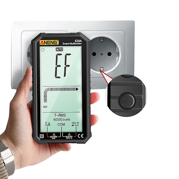 Digital Smart Multimeter Transistortestare Auto Elektrisk Kapacitansmätare Temperaturresistans Red