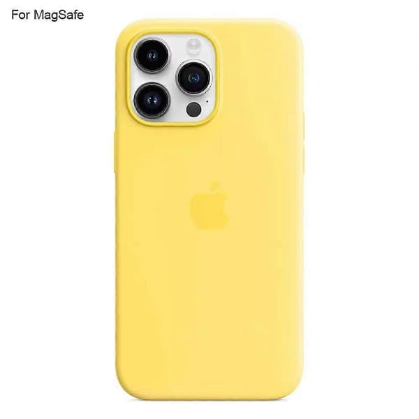 [LCS] Compatible with iPhone 14 Pro Case Compatible with MagSafe Liquid Silicone Phone Case [Induction Popover] Light Yellow Light yellow