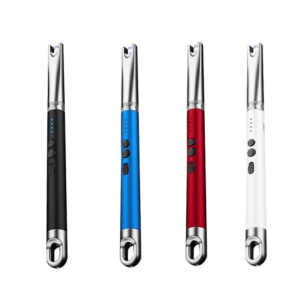USB Lysbuelighter Elektrisk Lighter Flammeløs Lang Buelighter f Black