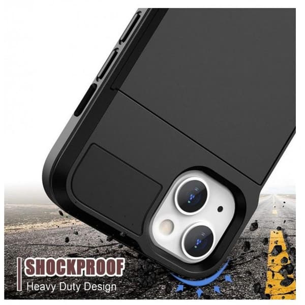 [LCS]iPhone 14 Stødsikkert Cover med Kortplads Black black