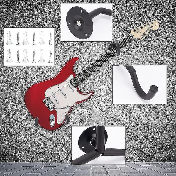 [LCS] Horisontellt Gitarrväggfäste, Lutande Gitarrhängare, Horisontellt Väggfäste för Akustisk Klassisk eller Elgitarr, Ukulele, Banjo, Mandolin