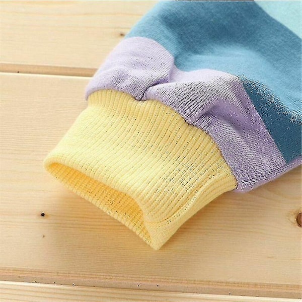 Pitkähihainen huppari, sateenkaarenvärinen, rento, vetoketju, lapset, tyttö - Täydellinen vaalea sateenkaari Vaalea sateenkaari Vaalea sateenkaari 110 cm Light rainbow
