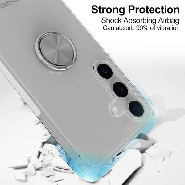 [LCS]Silicone Case - BOOLING - for Samsung Galaxy S26 Plus - Shockproof Slim Transparent with Stand Svart, klar