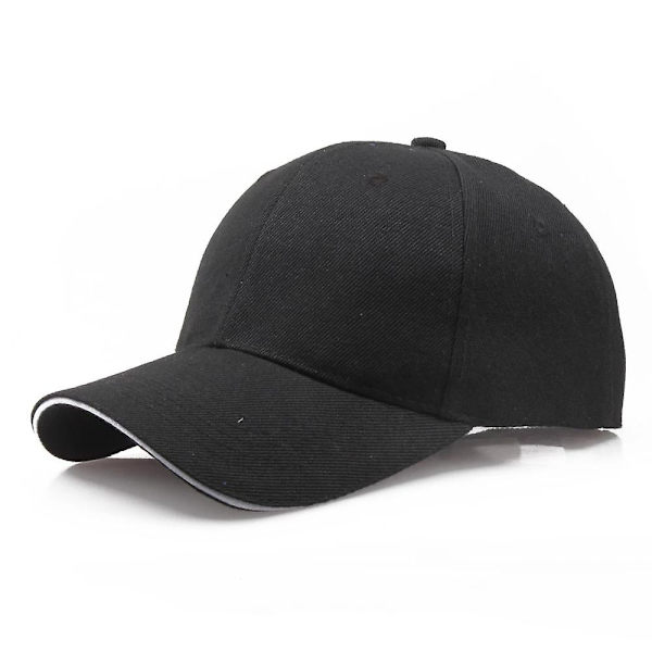 Unisex Sort Kasket Ensfarvet Fitted Casual Baseball Snapback C