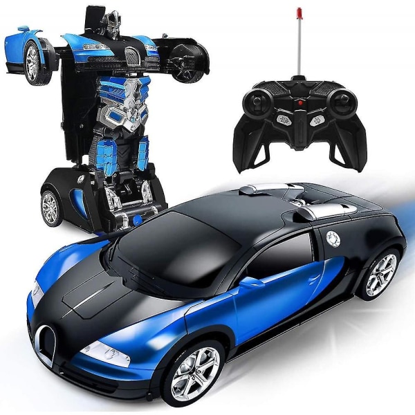 Fjärrkontroll Transformer Bil Robot Leksak Blue