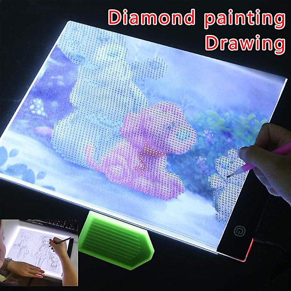 Kolmitasoinen himmennys A4 LED -piirtoalusta digitaalinen alusta USB-tabletti valoalusta kopiointilevy elektroninen taide graafinen maalaus Wacom-alusta Black
