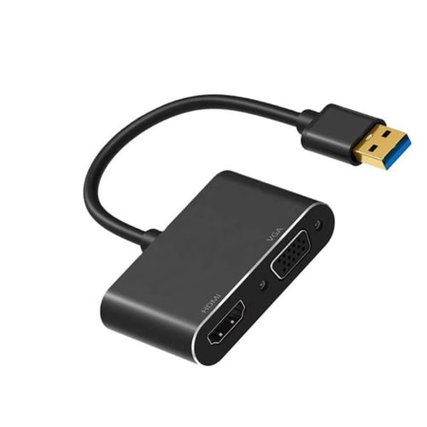 [LCS] USB 3.0 til HDMI VGA-omformeradapter Dobbel utgangsadapter