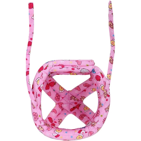 Vauvan kypärä päänsuoja taaperoille, suojaava hattu puuvillaa, säädettävä turvakypärä kiipeämään ja kävelemään opetteluun Candy Pink