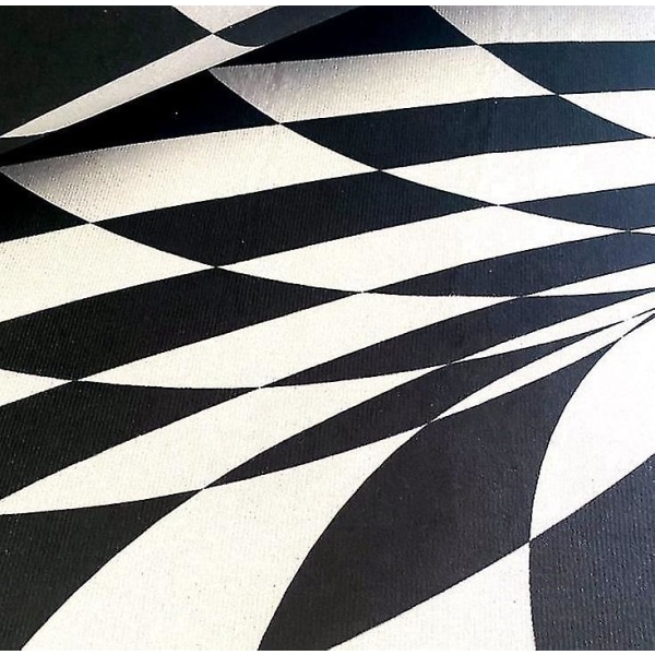 3D Vortex Illusion Tæppe, Rundt Tæppe, Skridsikker Plaid Dørmåtte Gulvmåtte red 80*80cm