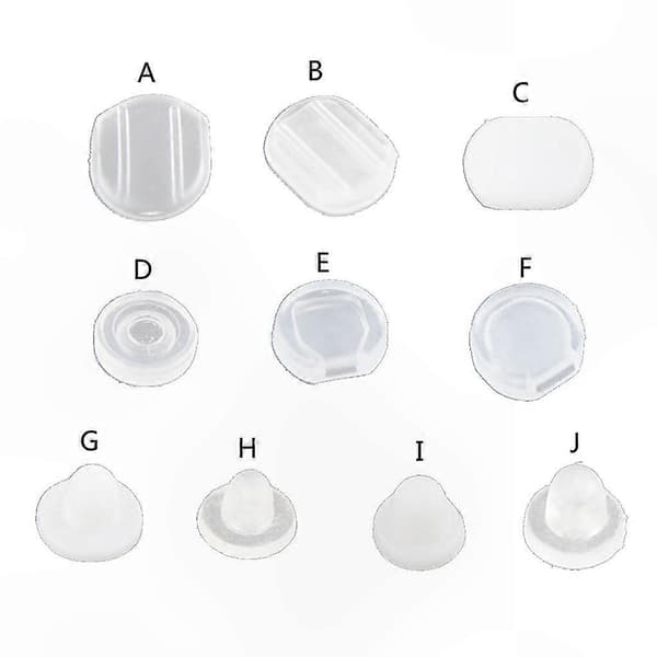 Öronkuddar i silikon för clip-on-örhängen - 100-pack transparenta mjuka dynor E