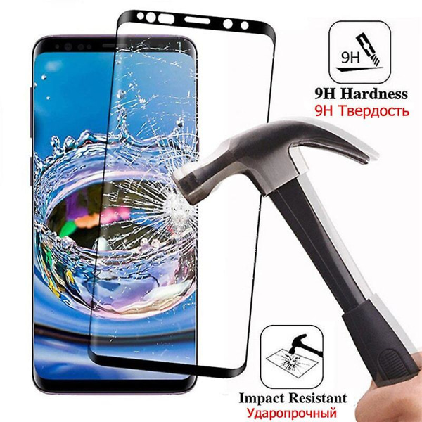 Helböjt härdat glas för Samsung Galaxy S8 S9 Plus Note 9 8 Skärmskydd för Samsung S6 S7 Edge Skyddsfilm For Galaxy S8