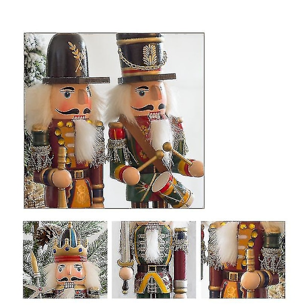 30 cm Jul Trä Nötknäppare Soldat Traditionell Julleksak Ornament style 3