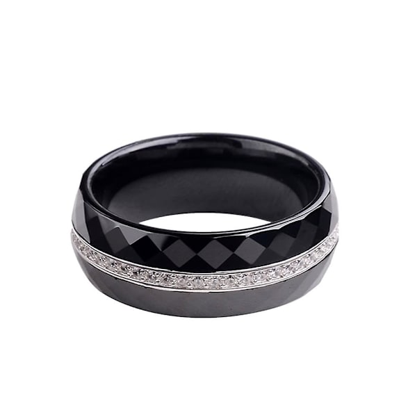 Cz Diamant Inbäddad Vitguld Elektropläterad Ring US 8