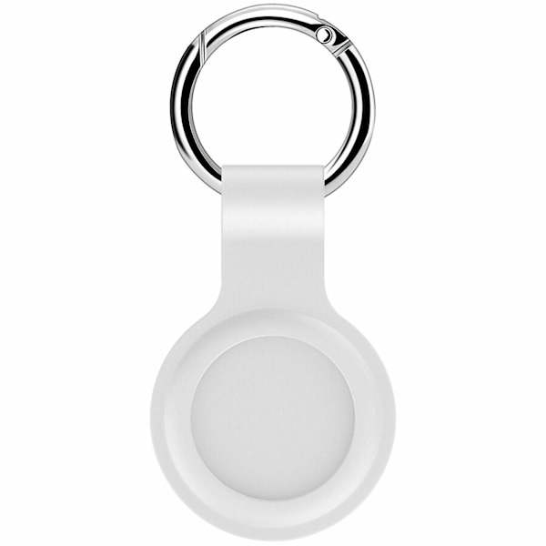 Yhteensopiva Apple Airtag silikonikotelon avaimenperäsuojuksen kanssa white