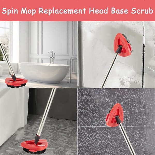 2 STK Spin Mop Erstatningshode Base Skrubbebørste Mopphode for O Cedar Spin EasyWring 1-Tank System for Kjøkken, Hardt Gulv Red