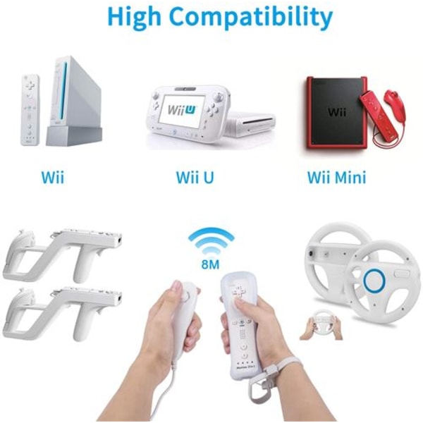2x 2 i 1 Integrert Wiimote Motion Plus-kontroller og Nunchuk