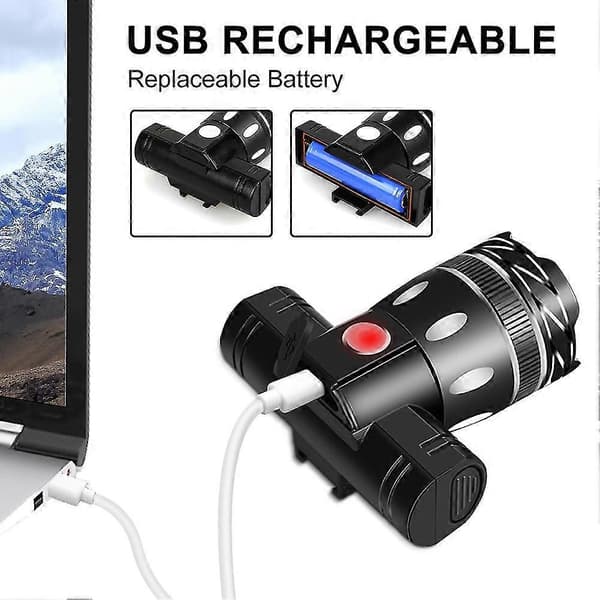 [LCS]15000lm Led Mtb Bak & Fram Set Cykellampor Cykelstrålkastare USB Uppladdningsbar headlight
