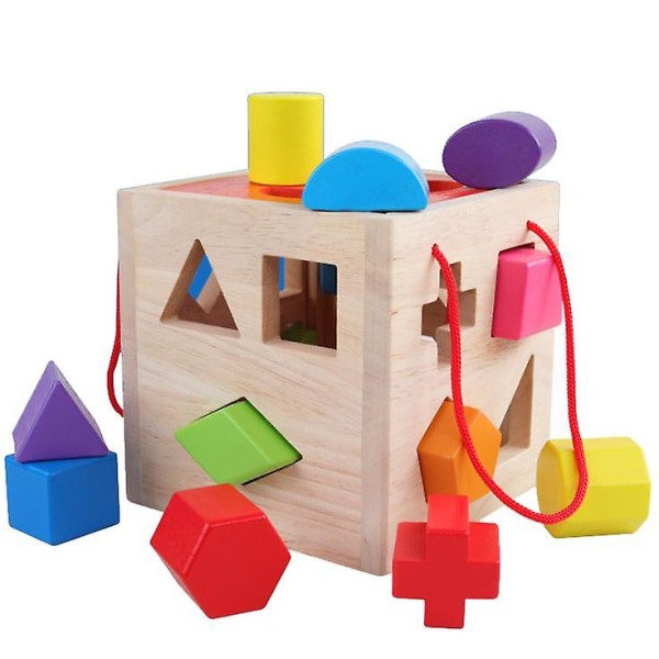 Shape Sorter leksak, trä byggklossar, klassiska leksaker för småbarn 17  holes 1056 | 17 holes | Fyndiq