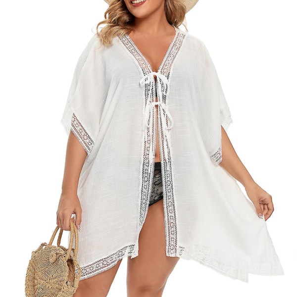 Oversized Dam Kaftan Strandkläder Halv Ärm Bikini Överdrag