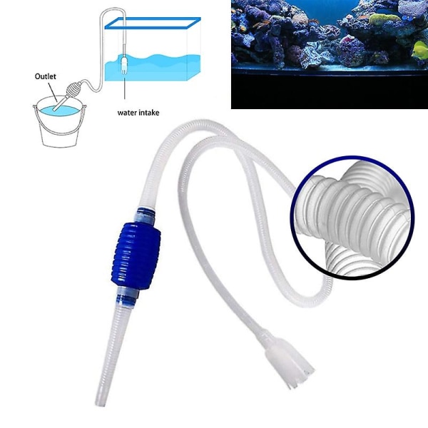 Akvarium Sifon Fisk Tank Sifon Dammsugare Pump Halvautomatisk Vattenbytesfilter
