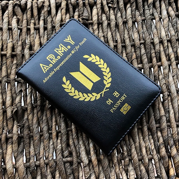 Korea Army Kingdom Kpop Pasomslag Tilbehør Underholdning Fan K-pop Pasholder Militær Pink