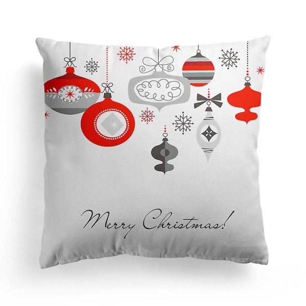 Jul Kuddfodral Soffa Soffkudde Överdrag Tomte Snögubbe Älg Heminredning 45x45cm 31